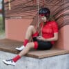SWISS BIBSHORTS RED/WHITE