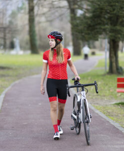 SWISS BIBSHORTS RED/WHITE – Bild 6