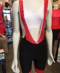 Alternative view of SWISS BIBSHORTS RED/WHITE