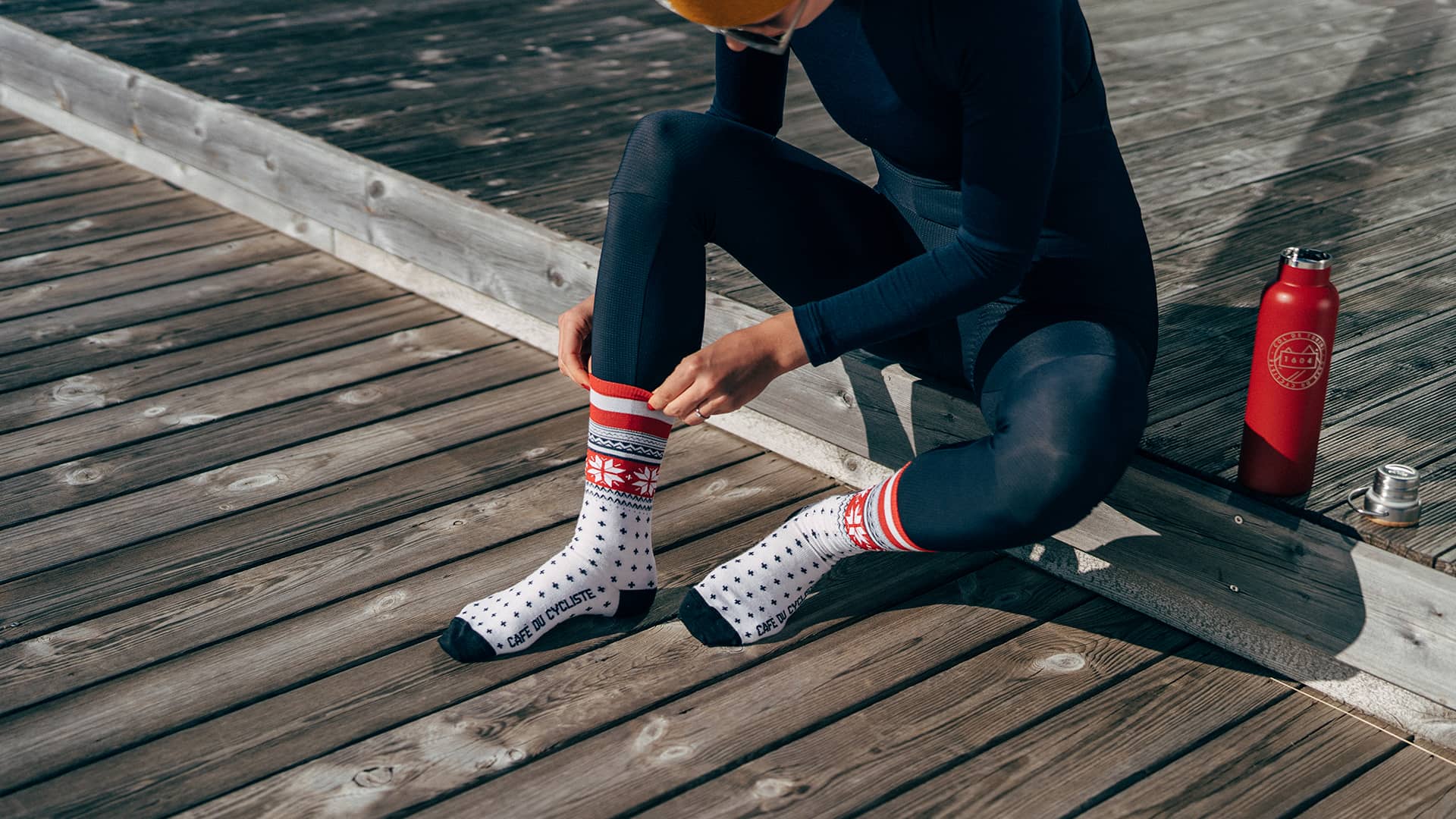 CYCLING SOCKS NORDIC RED