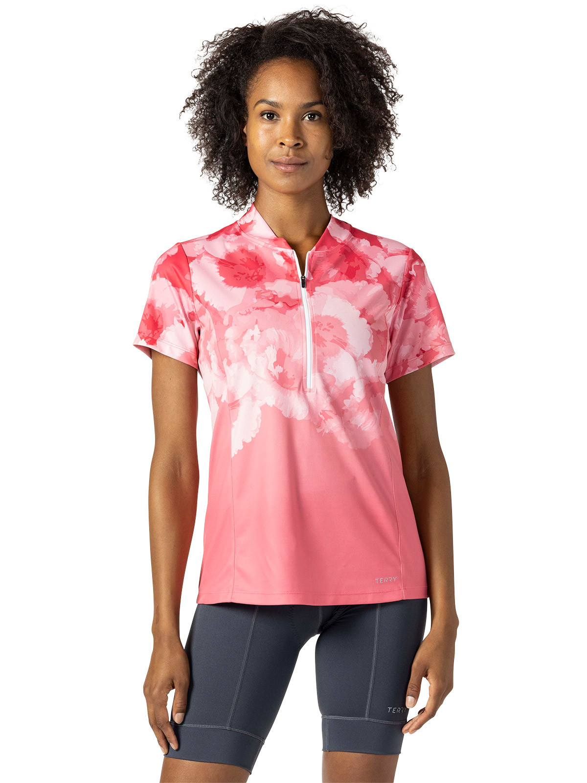 ACTIF SS JERSEY FLOWER FADE/CORAL