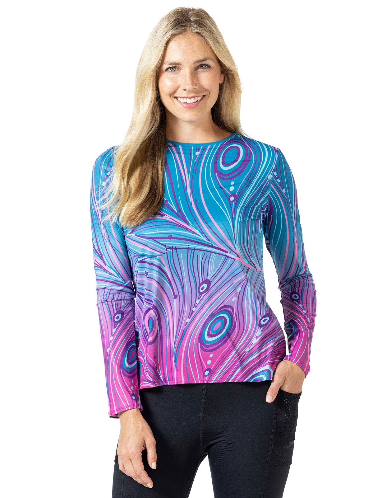 SOLEIL FREE LS TOP BLUE PEACOCK
