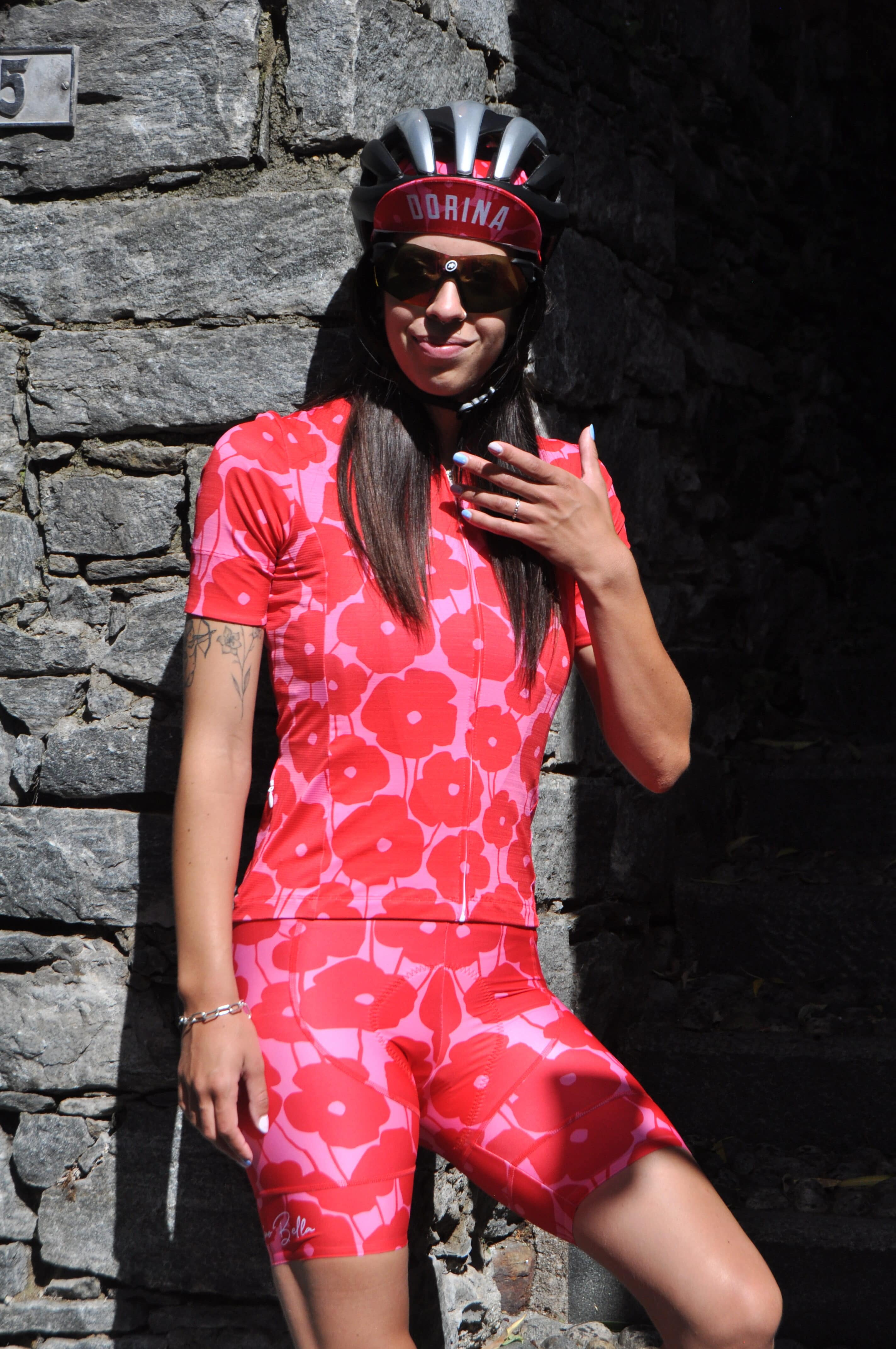 PINK FLOWER BIB SHORTS SHORT – Bild 2