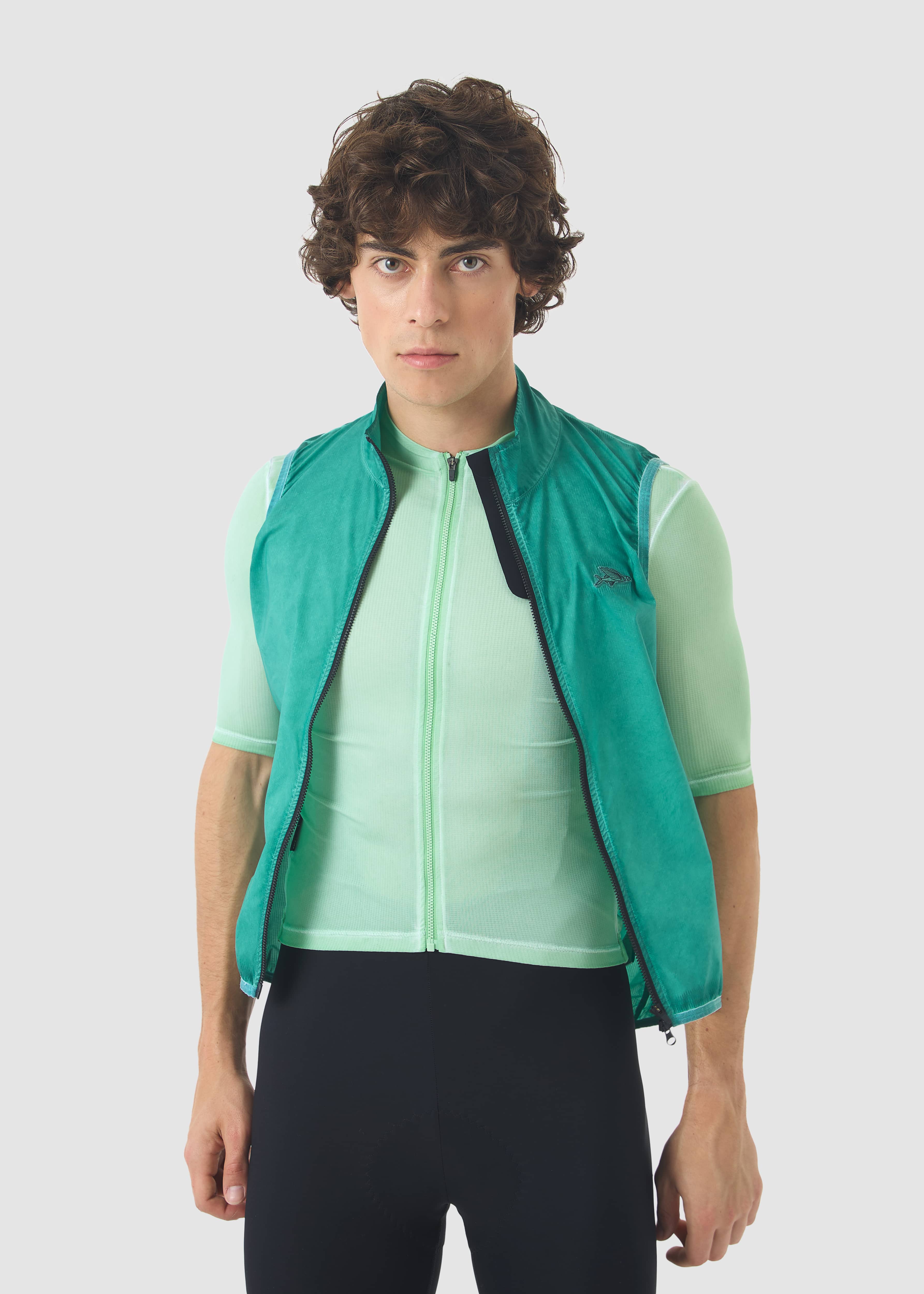 EDITH GILET COLD DYE DARK SEA