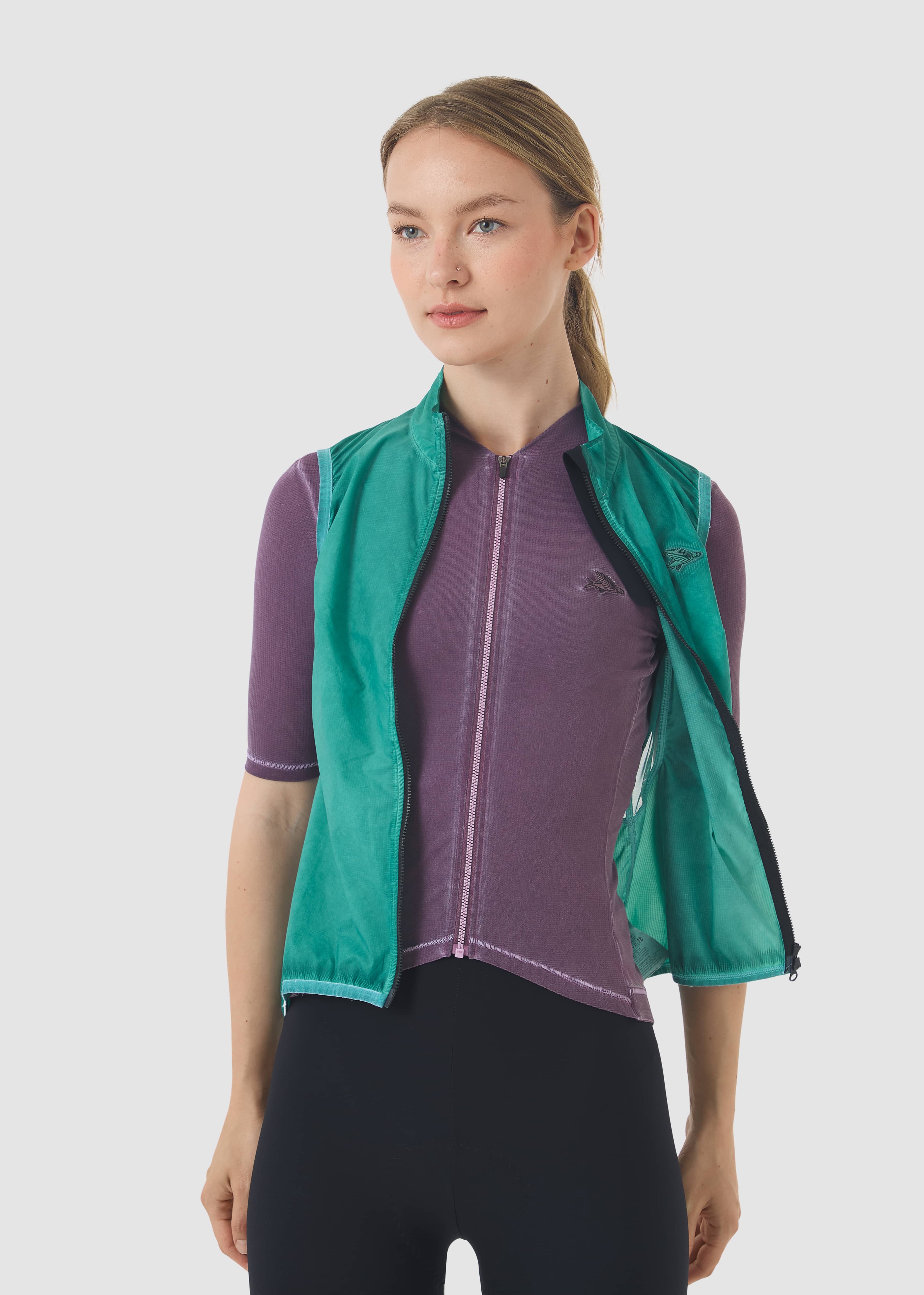 EDITH GILET COLD DYE DARK SEA