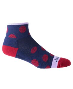 AIR STREAM SOCKS NAVY WINE DOTS